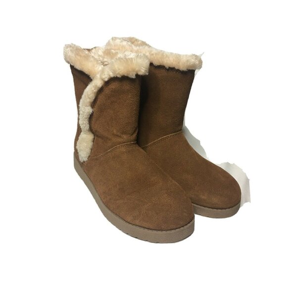 Universal Thread Shoes - Brown Suede Booties Universal Thread Size 10 Faux Fur Lining